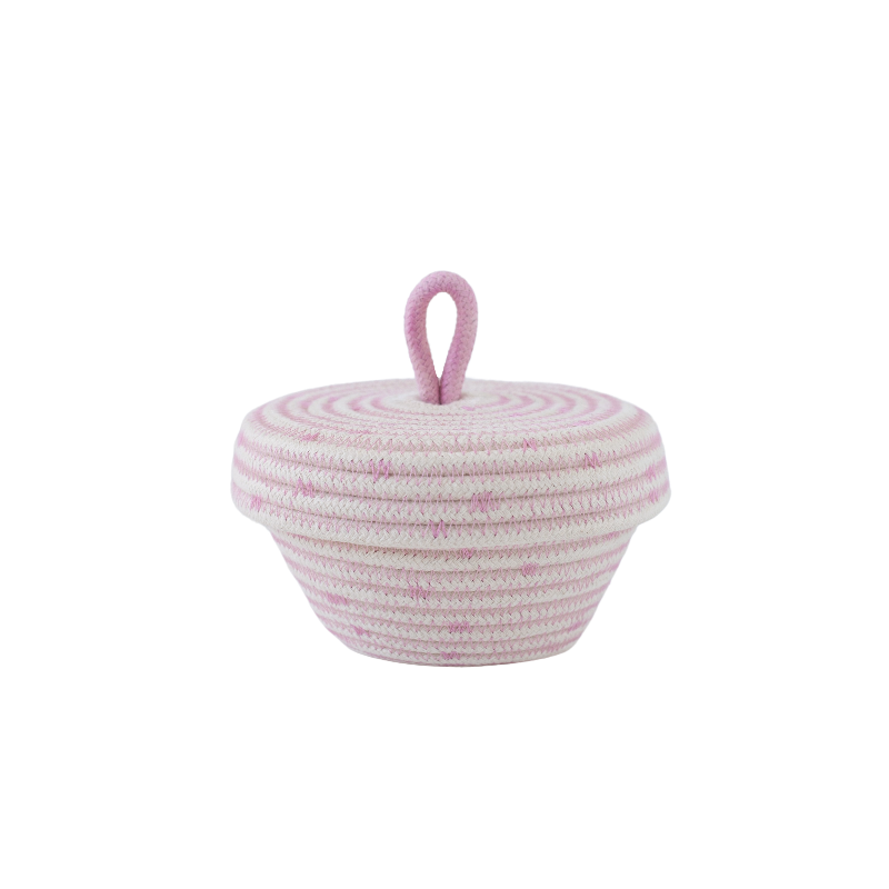 Petite Lidded Basket (XS) -  Strawberry Pink Soft Serve Sprinkles (BSK118211PDW-XS) Main Image